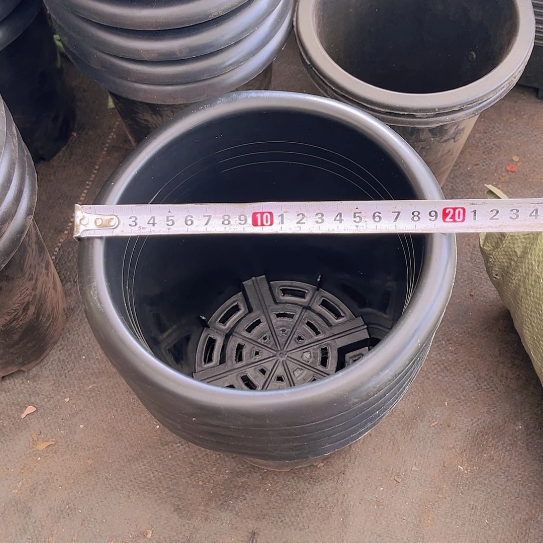 塑料口径20公分高21公分加厚黑兰花盆10个