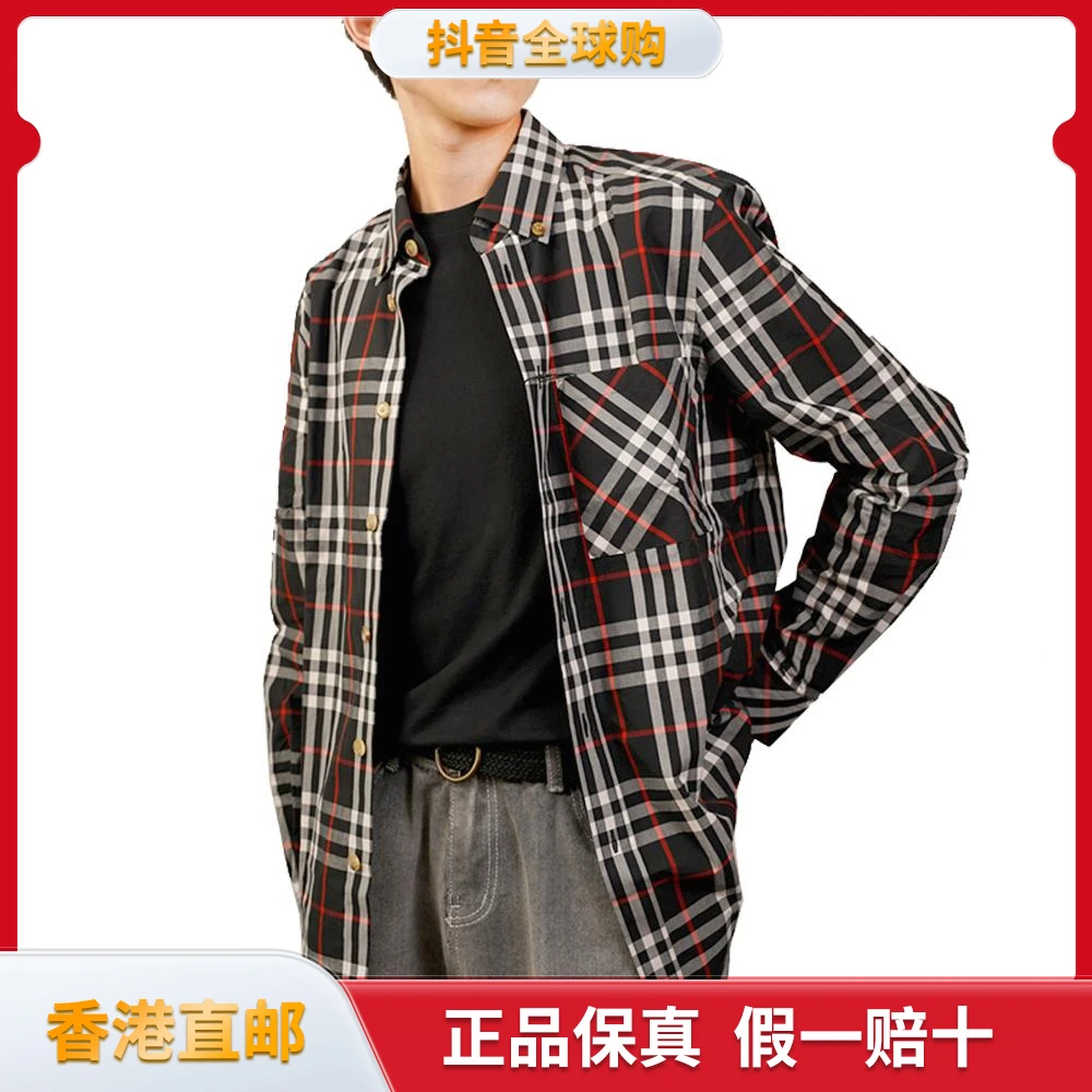BURBERRY/博柏利男士长袖时尚休闲经典格纹休闲长袖衬衫8073503
