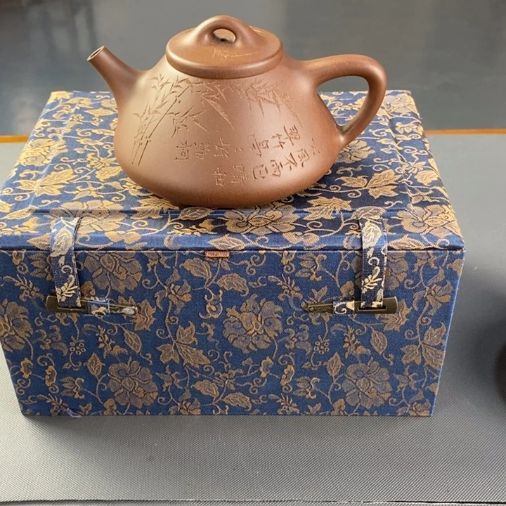 茶壶紫砂紫泥全手工子冶石瓢