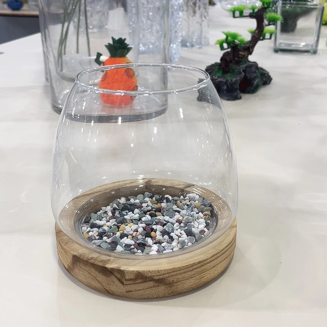 1510木托水晶玻璃花瓶