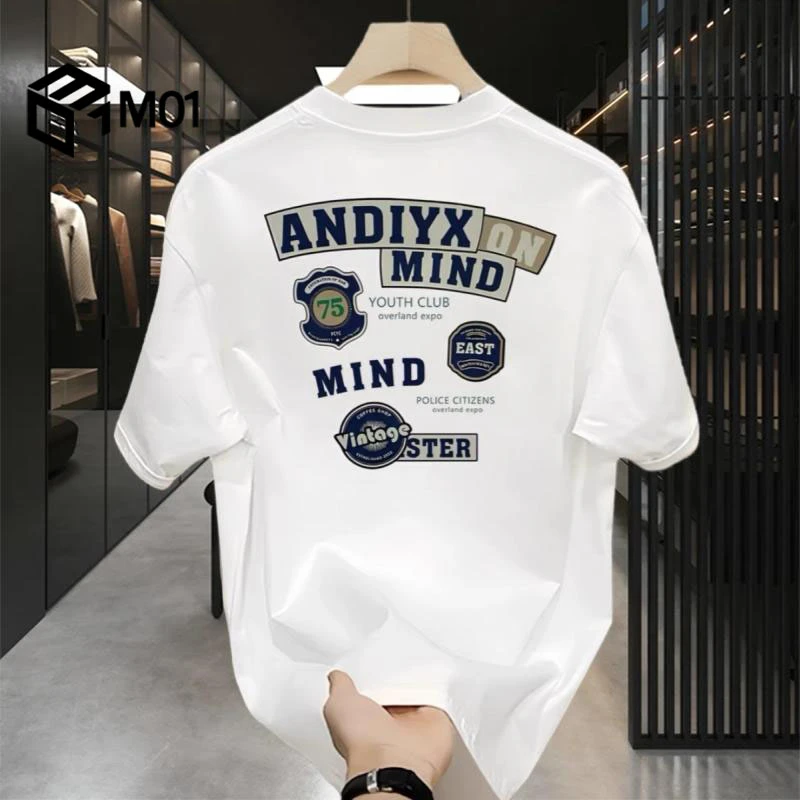 M01美式潮牌短袖T恤男夏季新款纯棉宽松重磅休闲半袖2025体恤上衣