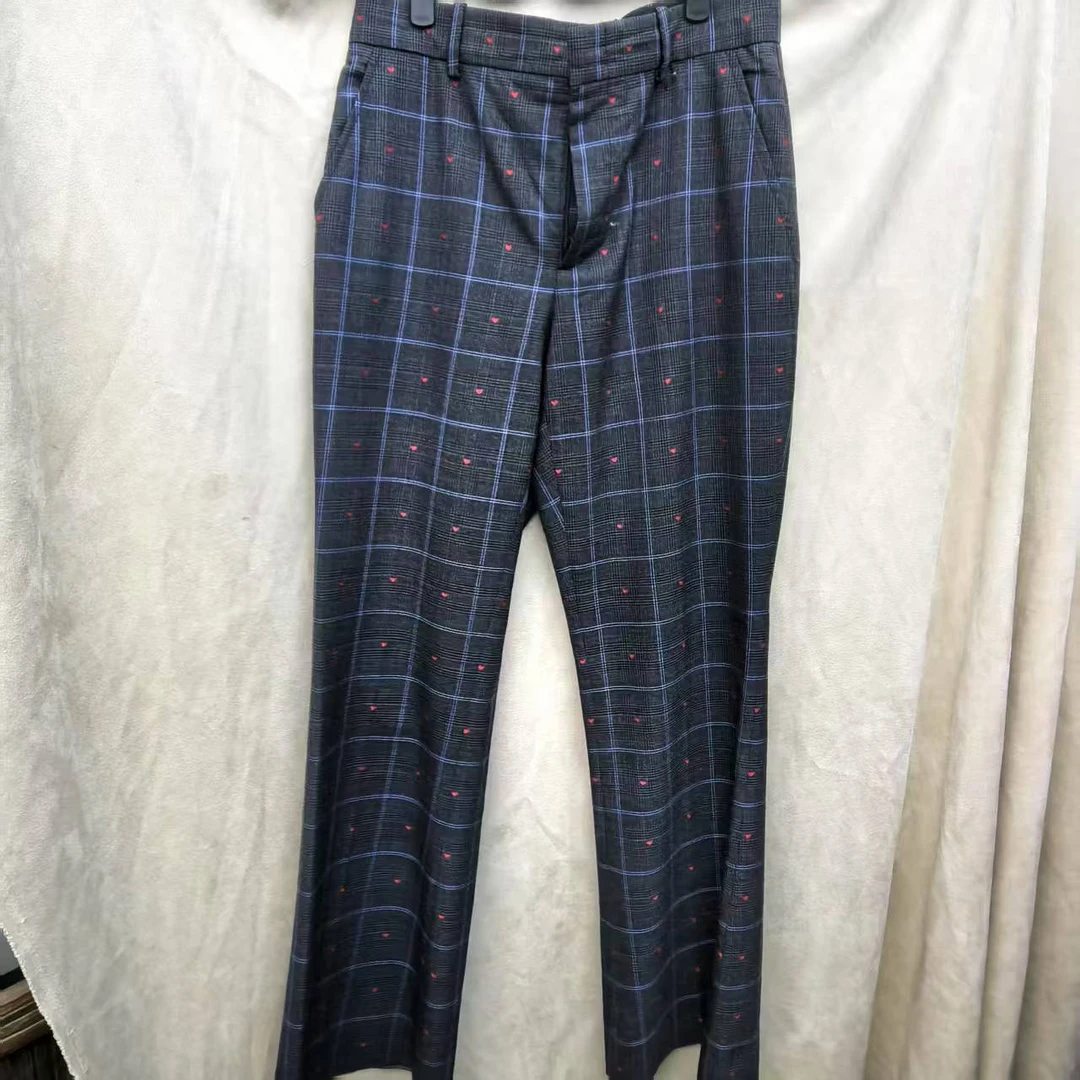 95新 GUCCI/古驰 古驰爱心格子西裤42码/70290545