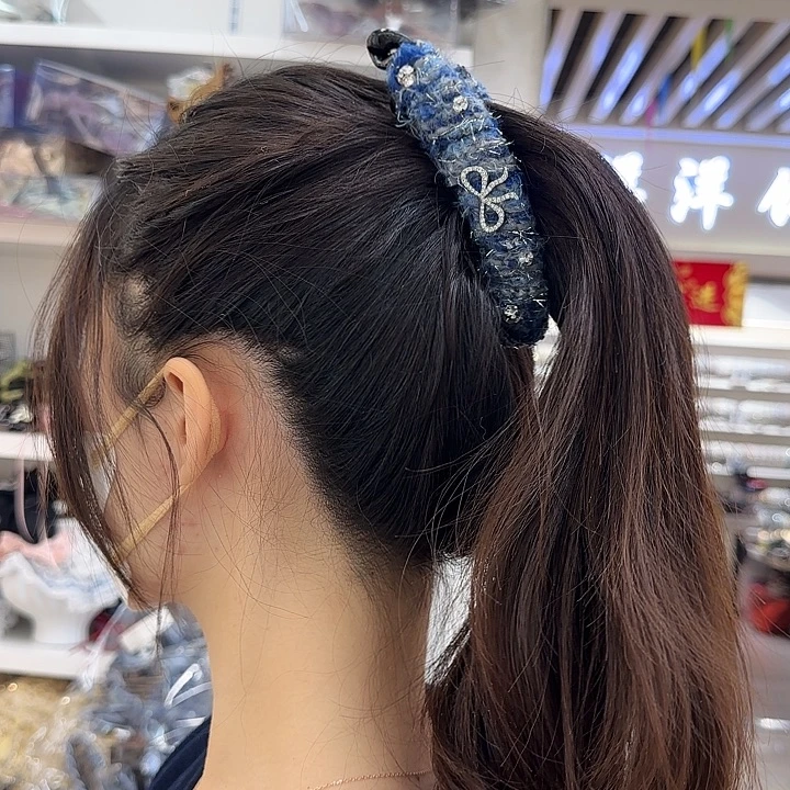 三醋酯纤维蓝色高定香蕉夹-12