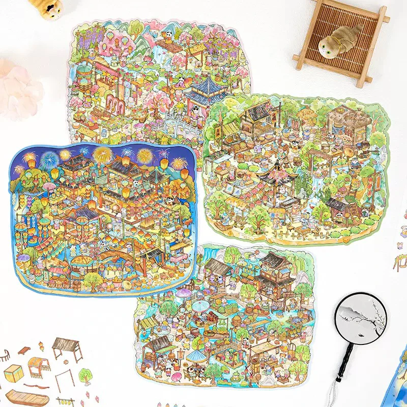 【寓见诚品-市井绮梦系列（大号）】创意立体3D手账diy场景贴