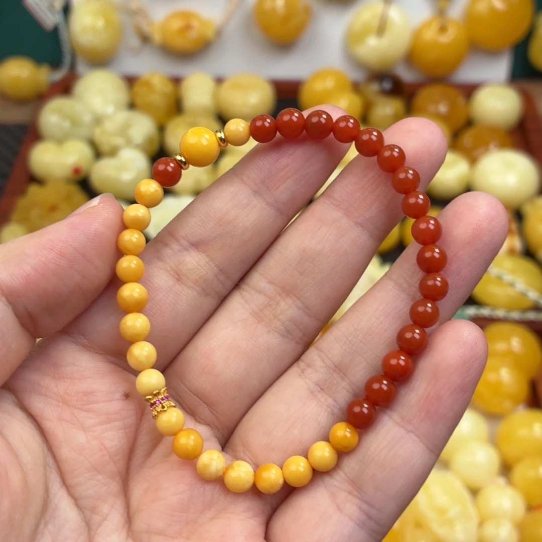 蜜蜡未镶嵌毛衣链蜜蜡