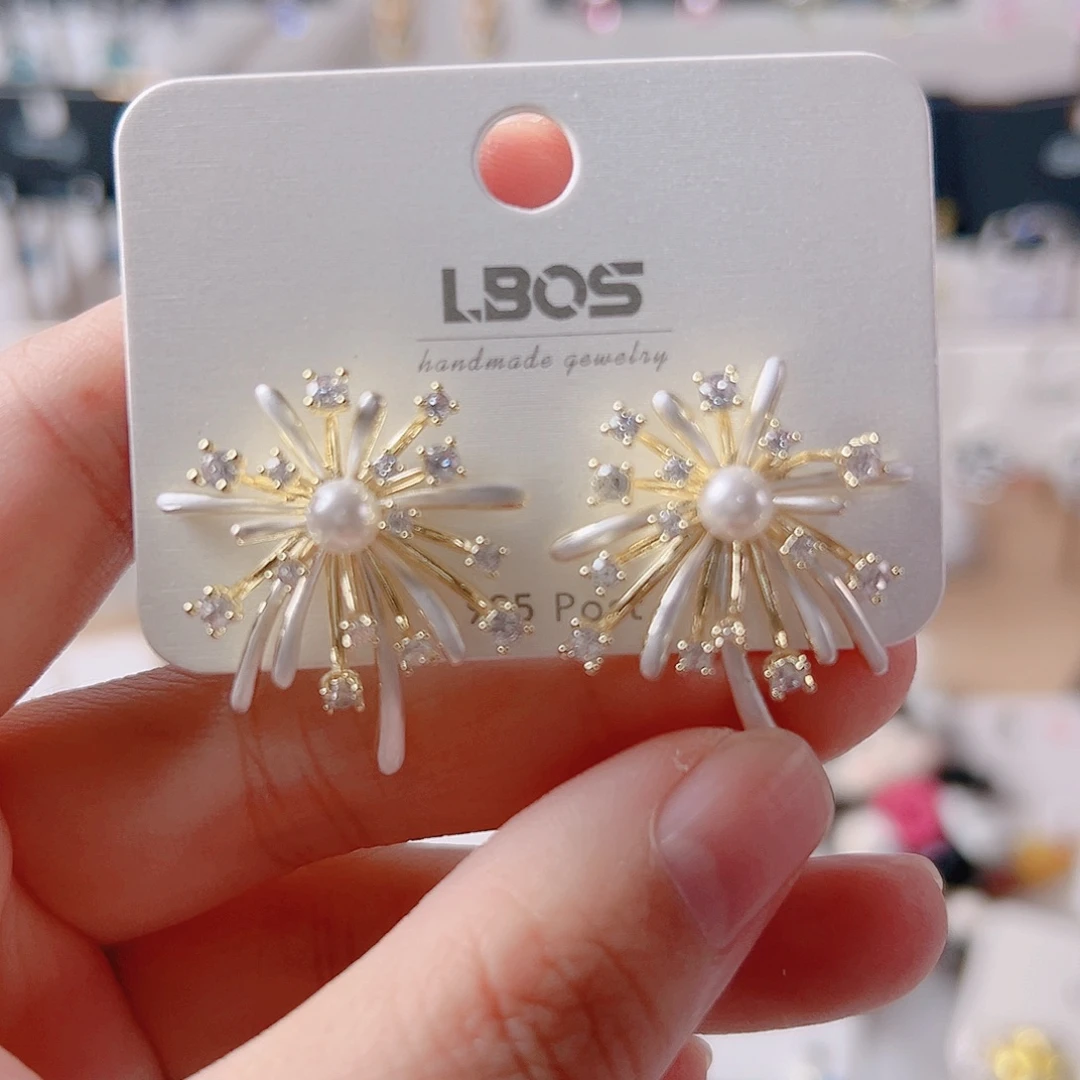 琉璃纯铜合金耳环的