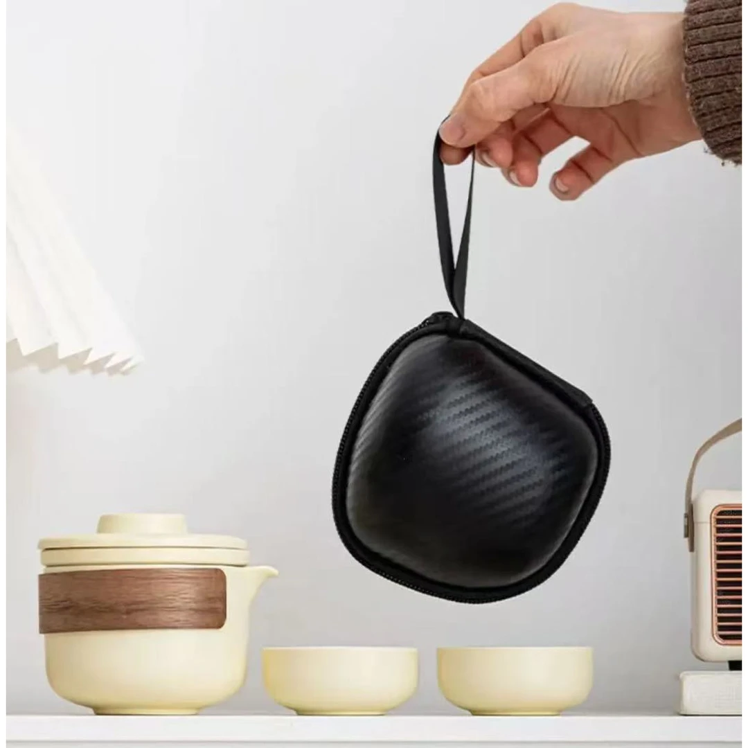 【闪购链接】YS595-米黄旅行茶具