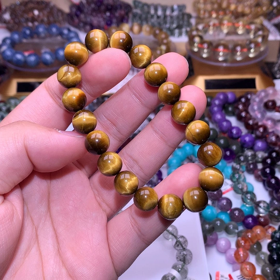 水晶手链未镶嵌10mm黄虎眼石