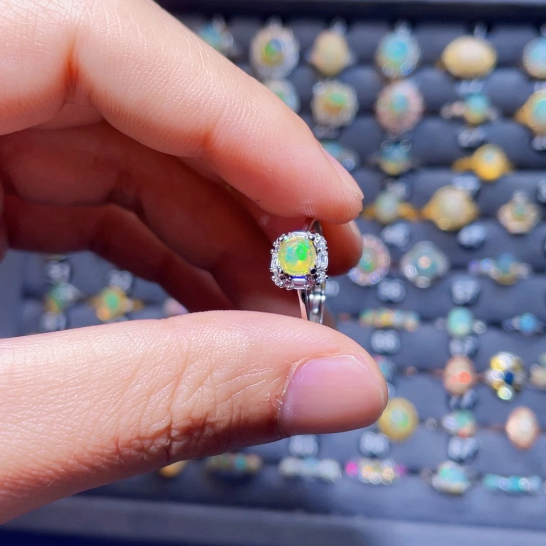 欧泊戒指）银S925镶嵌