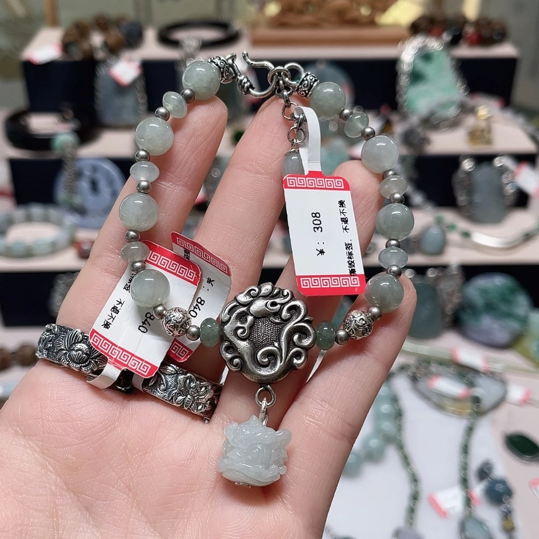足银纯银复古手链