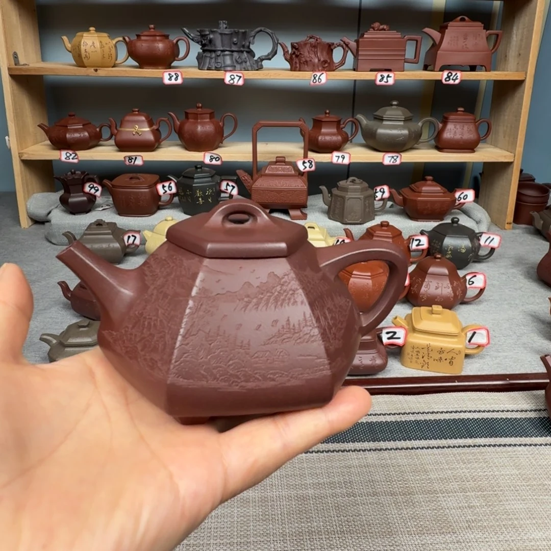 用***0紫泥茶壶全手工制作