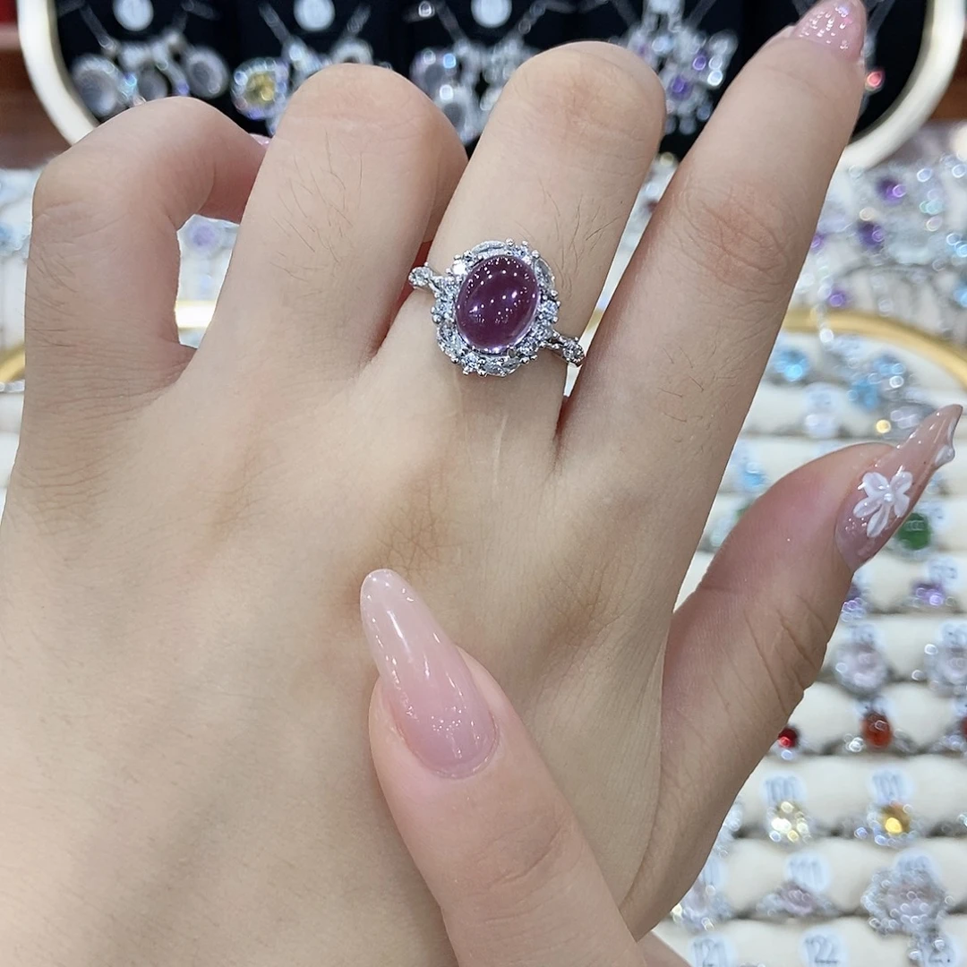 比***…银S925镶嵌戒指紫晶