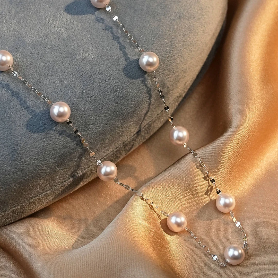 余沫儿 链子925银 曼塔紫珠嘴唇链满天星时尚锁骨链项链爆闪气质