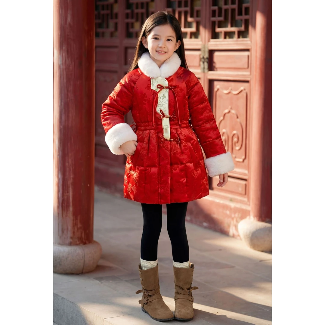 【芊雨】女童棉衣2025冬季新款中童加厚保暖时尚洋气棉服