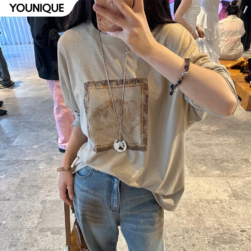 【ICE DUST】新品25秋冬做旧豹子长袖T恤女