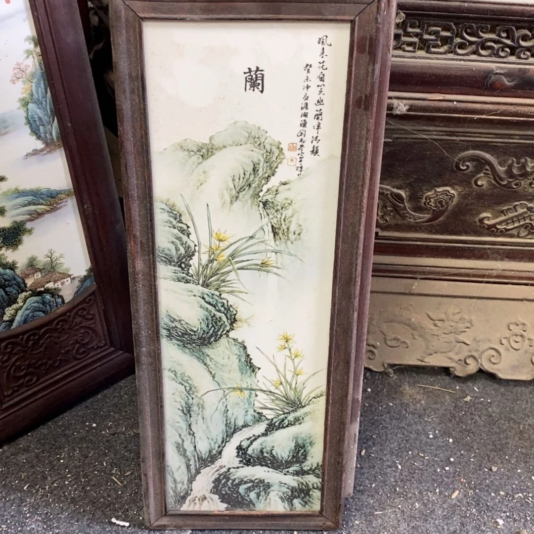 瓷片53*21*1景德镇瓷板画柴窑烧制