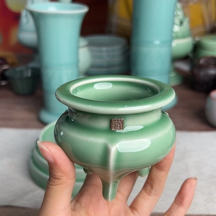 龙泉云间青瓷小米茶器