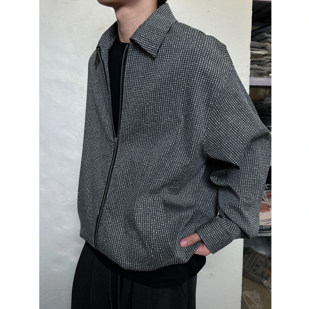 Aee25AW「星织」 秋冬男女同款定织小香风格纹衬衫式外套夹克