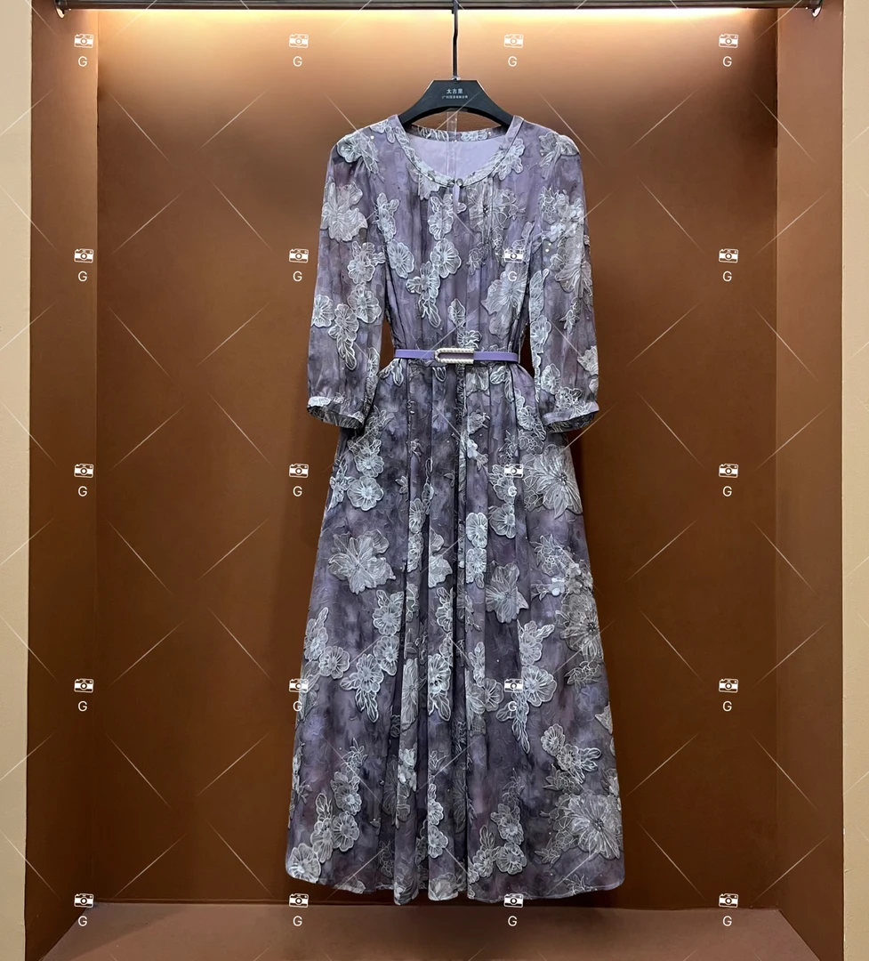 春夏丨设计师轻奢法式印花女士连衣裙 GS-56102