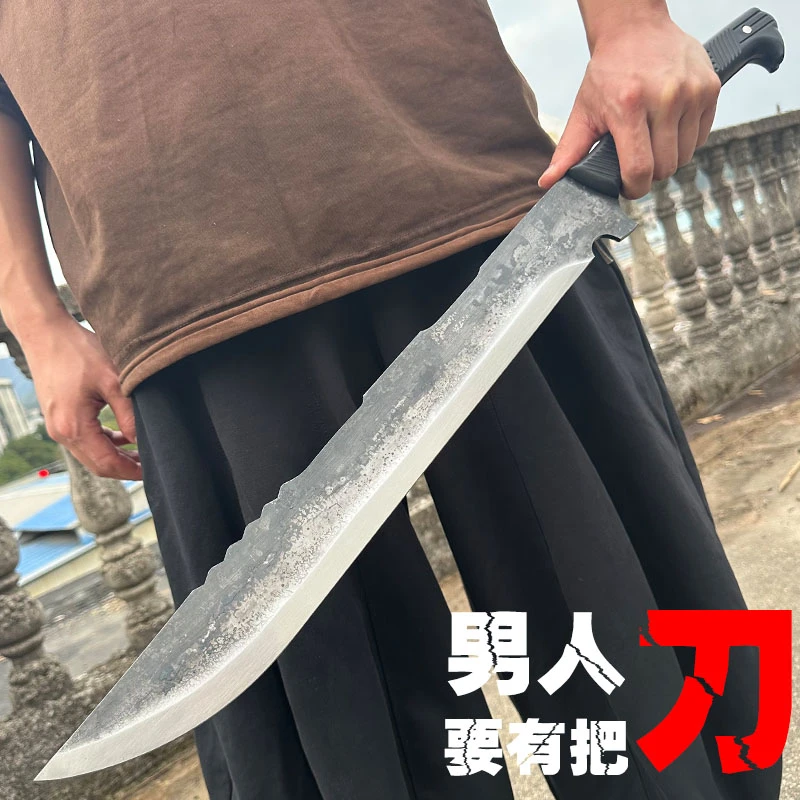 轨道钢刀大屠龙刀一体直刀唐横刀户外车载刀防身刀冷兵器刀未开刃