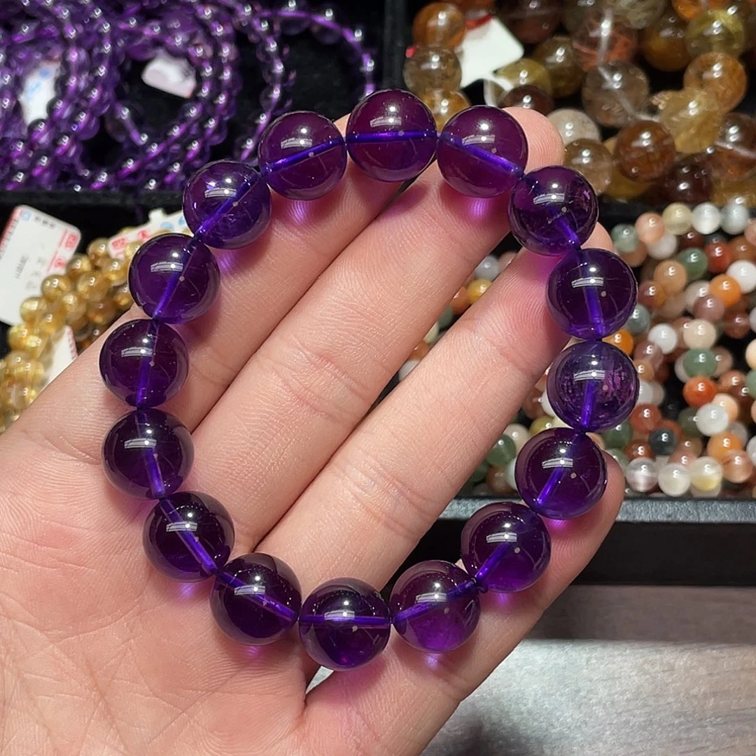 未镶嵌水晶手链乌拉圭紫水晶13+