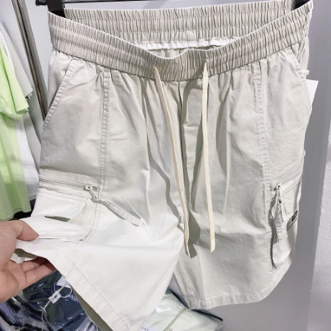 夏季工装裤通勤风中腰短裤抽绳休闲系列水洗牛仔布时尚