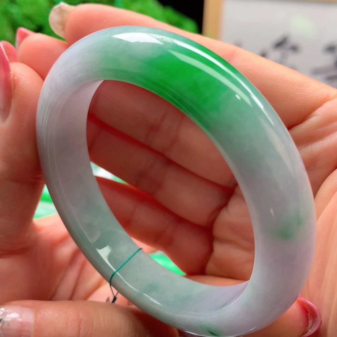 未镶嵌手镯翡翠一***看缅甸55圈口