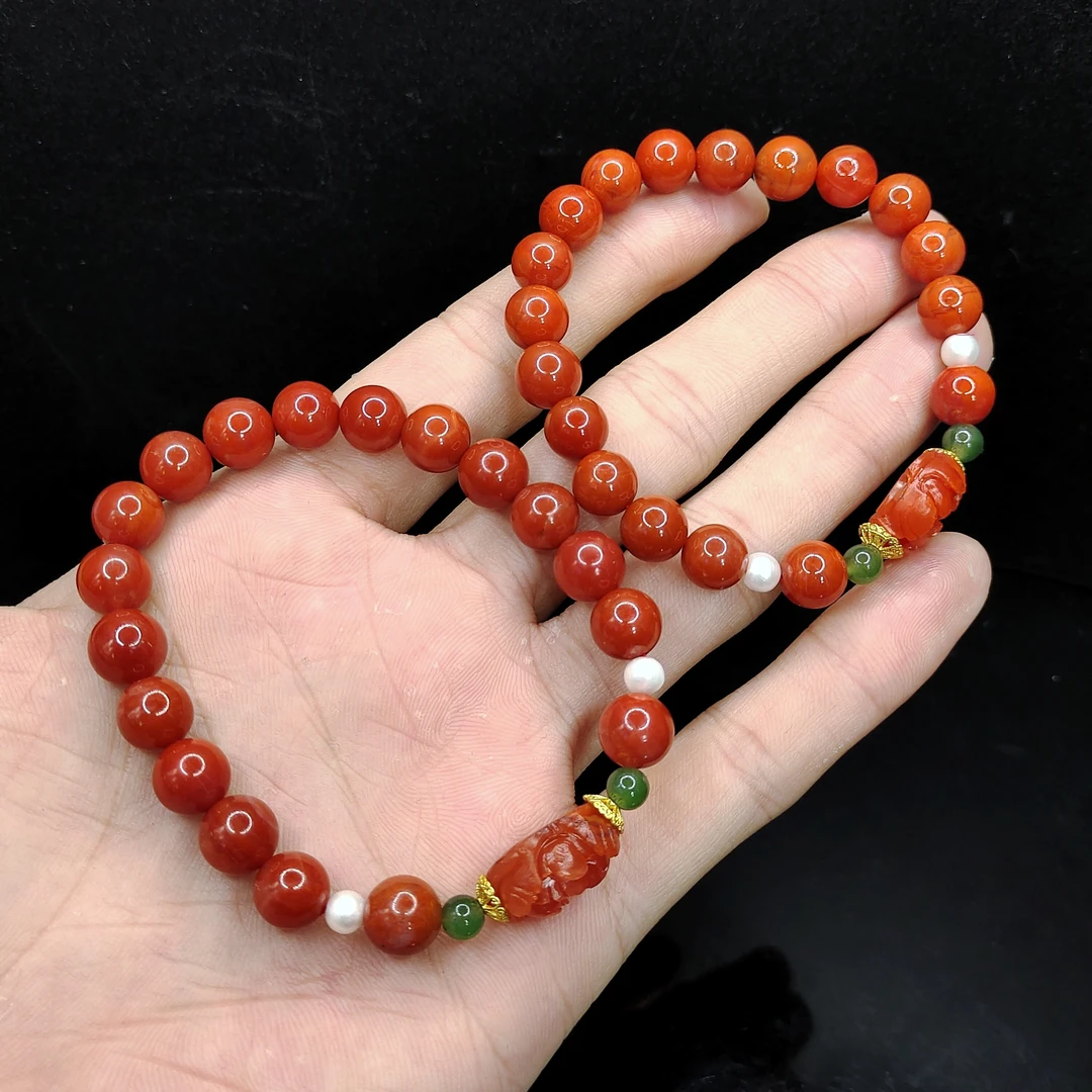 【老三珠宝】南红DIY单圈手串A1【多样性发其一】约8mm