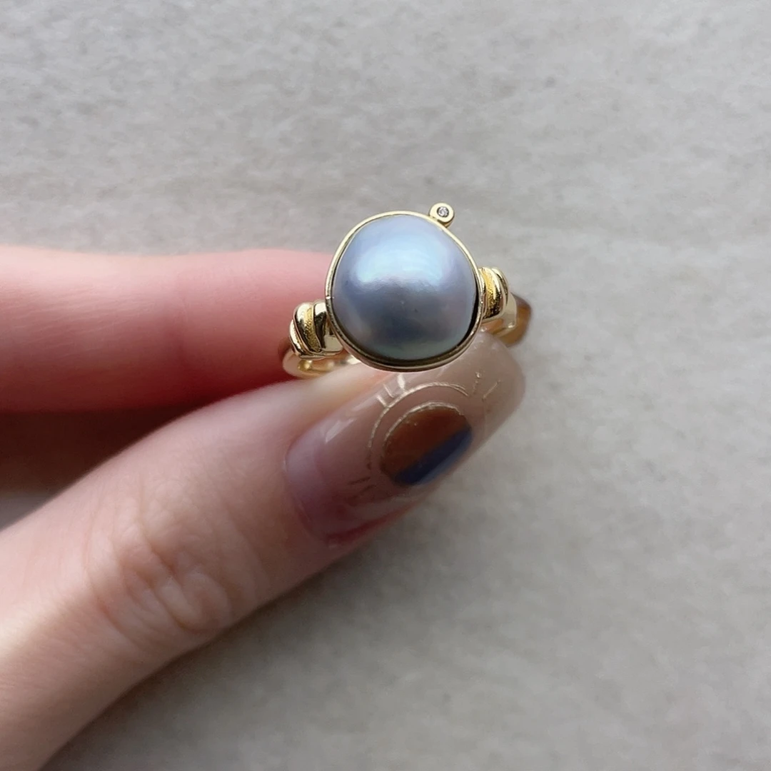 戒指22银S925镶嵌海水珍珠