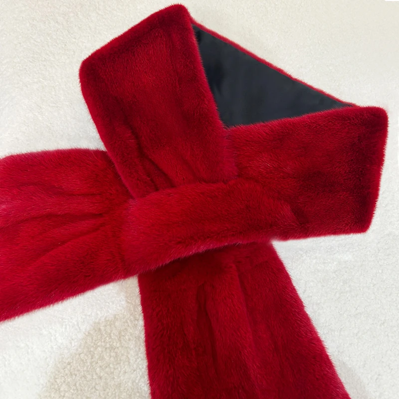 【宠儿】冬天高档海宁水貂毛绒围巾貂皮围脖进口整貂高级感皮草配饰