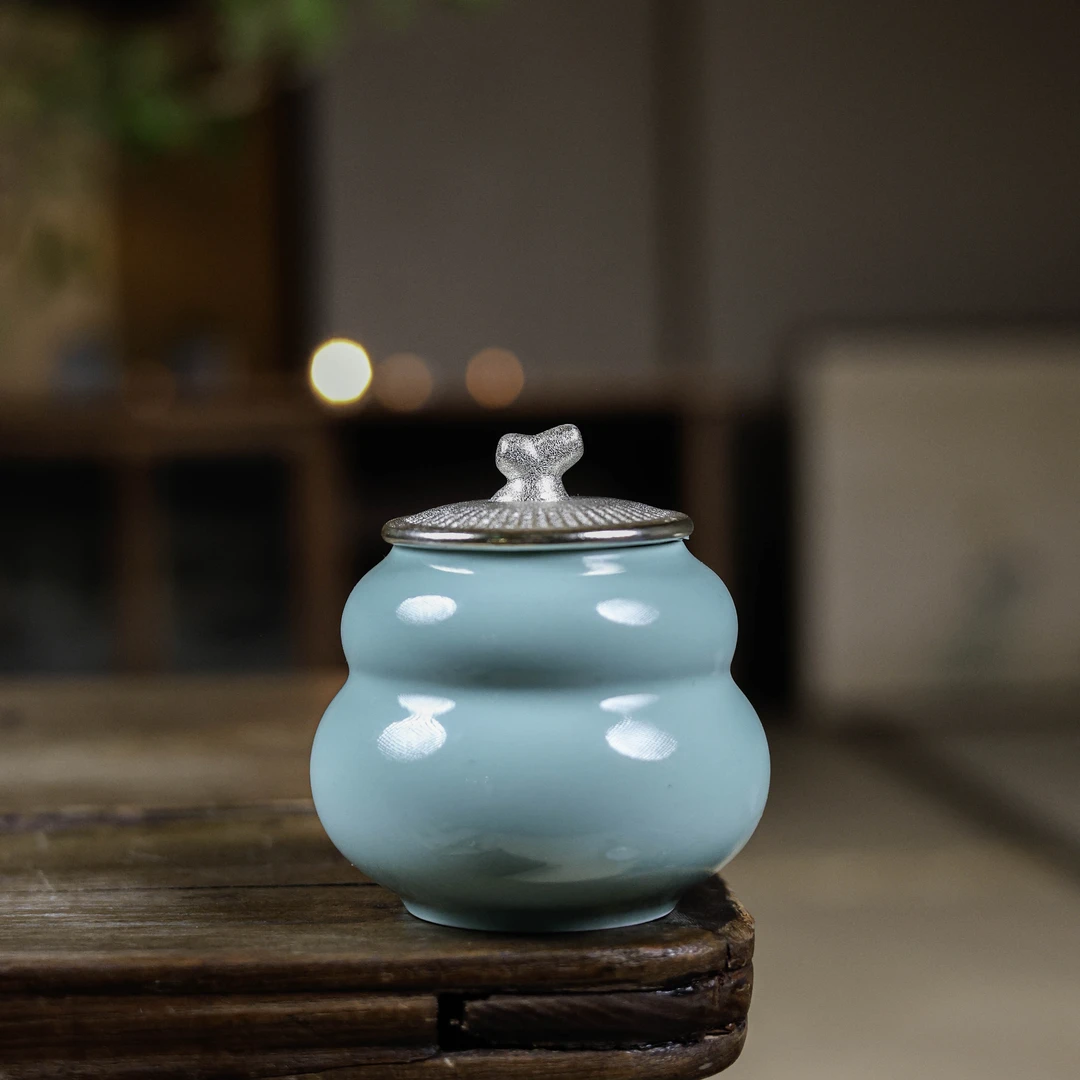 【纳兰】蓝色电镀葫芦茶叶罐（Q6900+Q6901+Q6902）