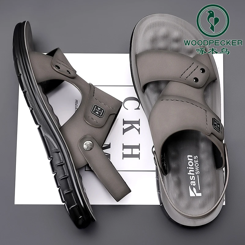 【正品】啄木鸟透气休闲沙滩鞋男士凉鞋外穿潮流韩版大码男款时尚
