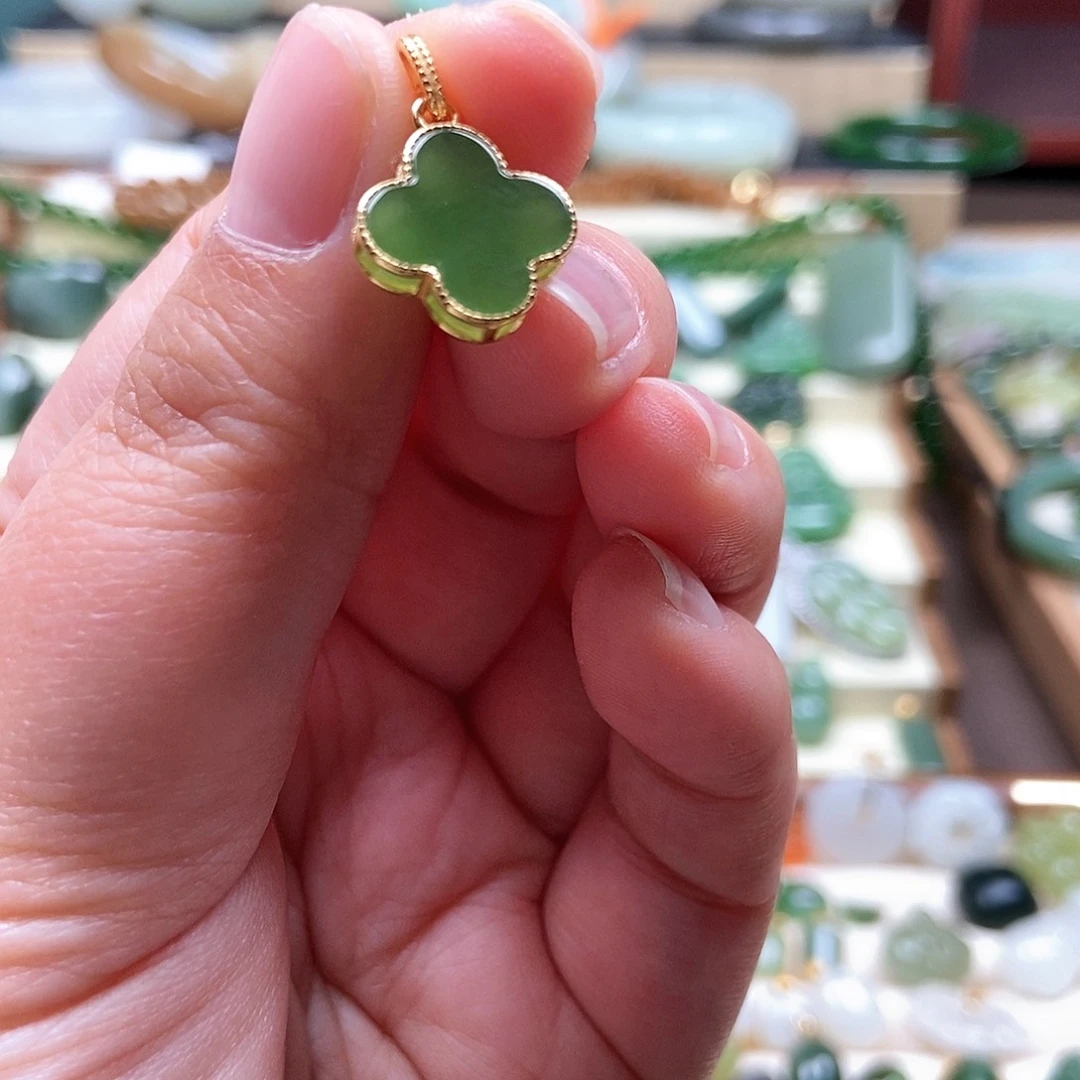 银S925镶嵌和田玉耳饰