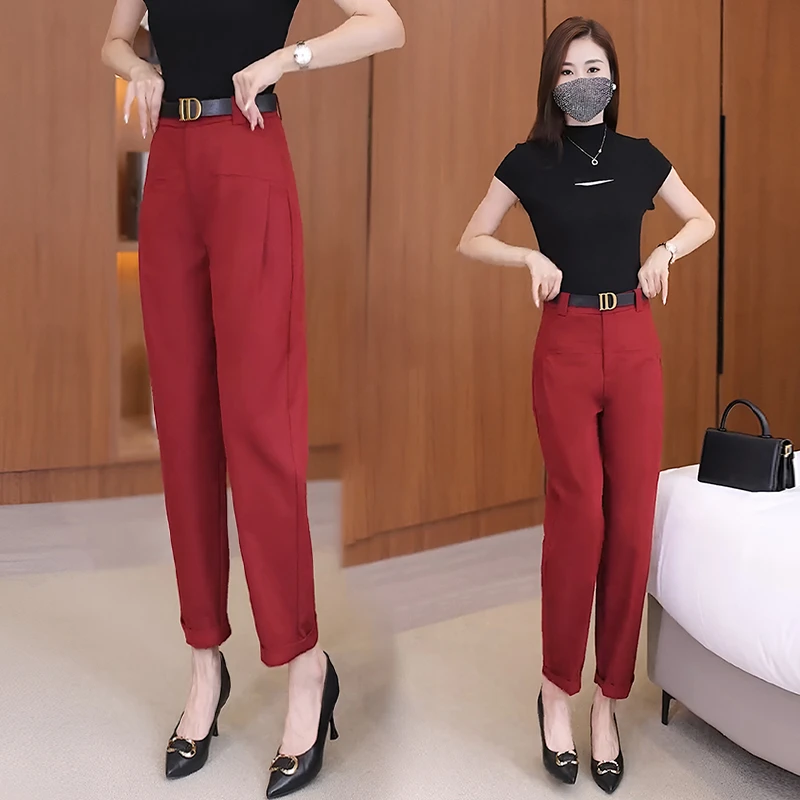 哈伦裤女2025春秋新款爆款裤子显瘦镰刀裤宽松西装裤直筒休闲女裤