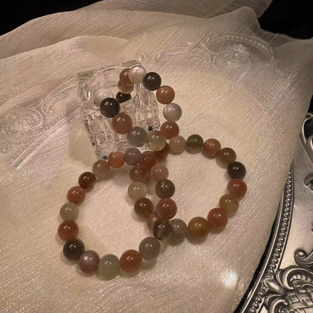 ZB天然彩月光石素串手链—多样性发其一