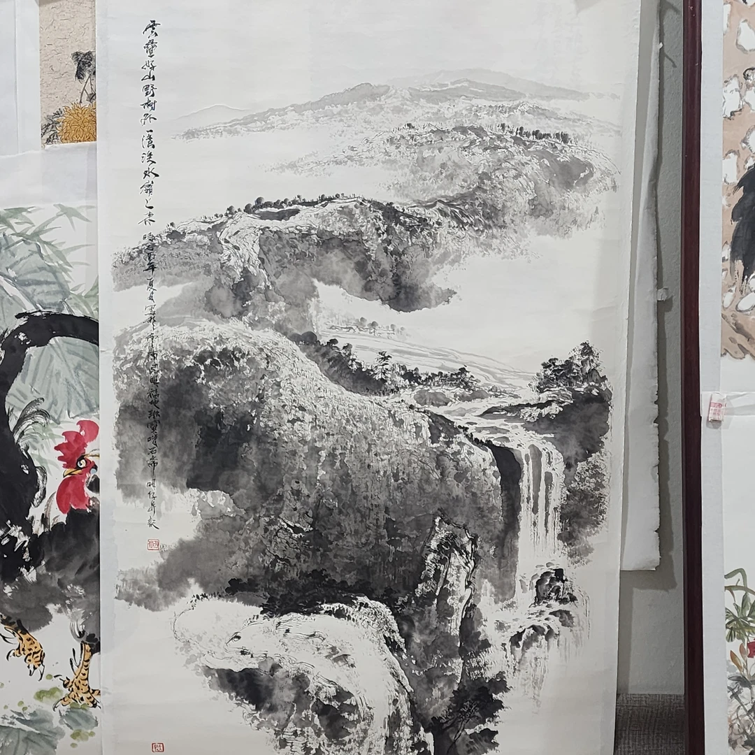 黄桂明 水墨写意山水150*90书房茶室挂画