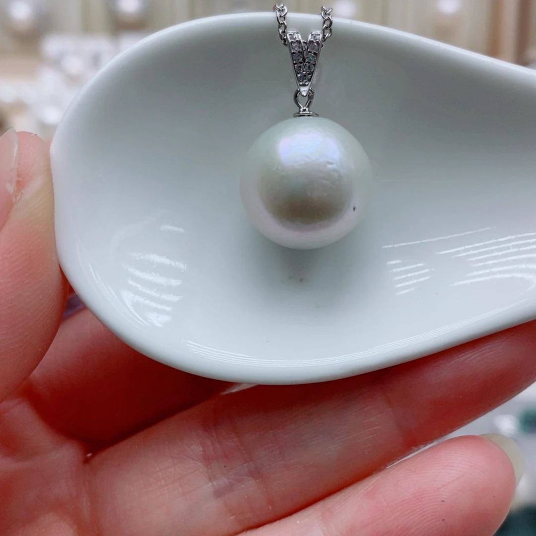 淡水珍珠颈饰银S925镶嵌15