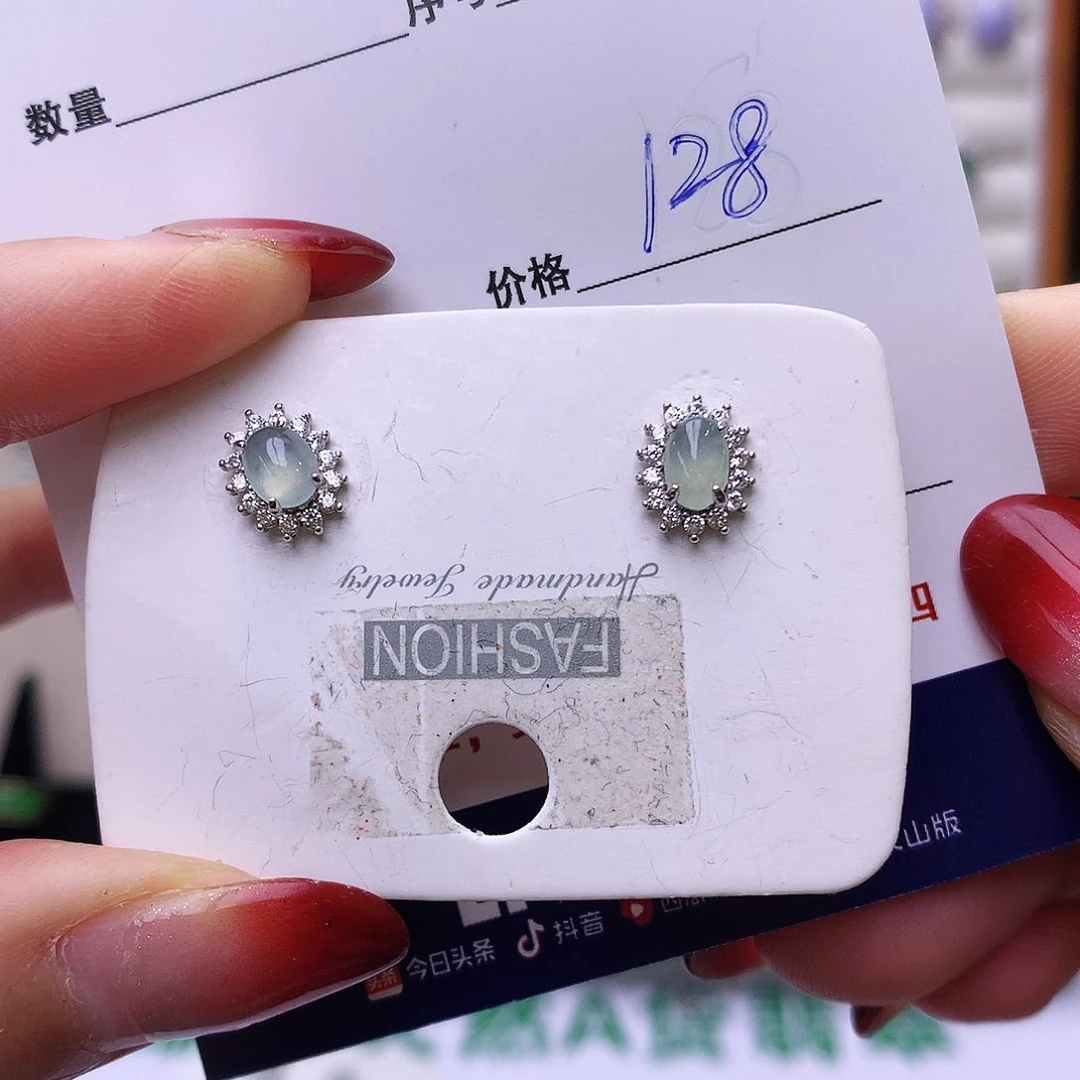 银S925镶嵌戒指翡翠128