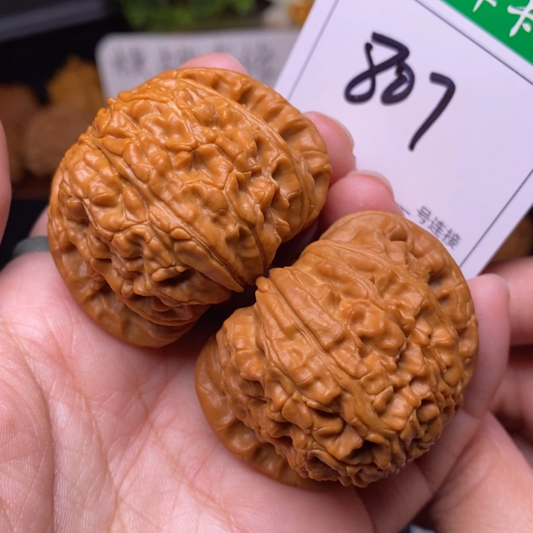 把件文玩核桃807闷尖球白狮子头4.6