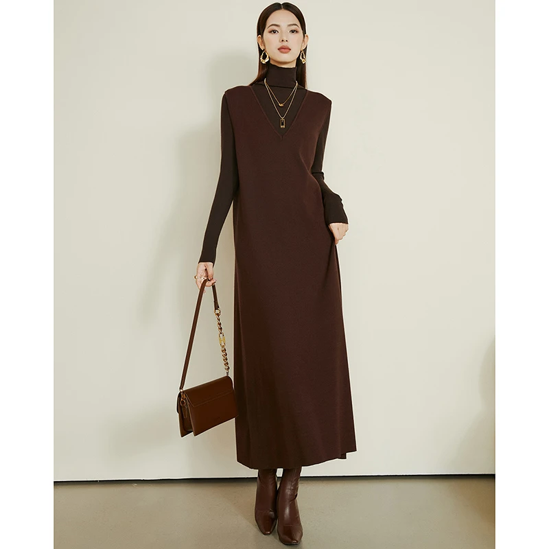 【新品】2025裙子背心美拉德针织连衣裙25062527