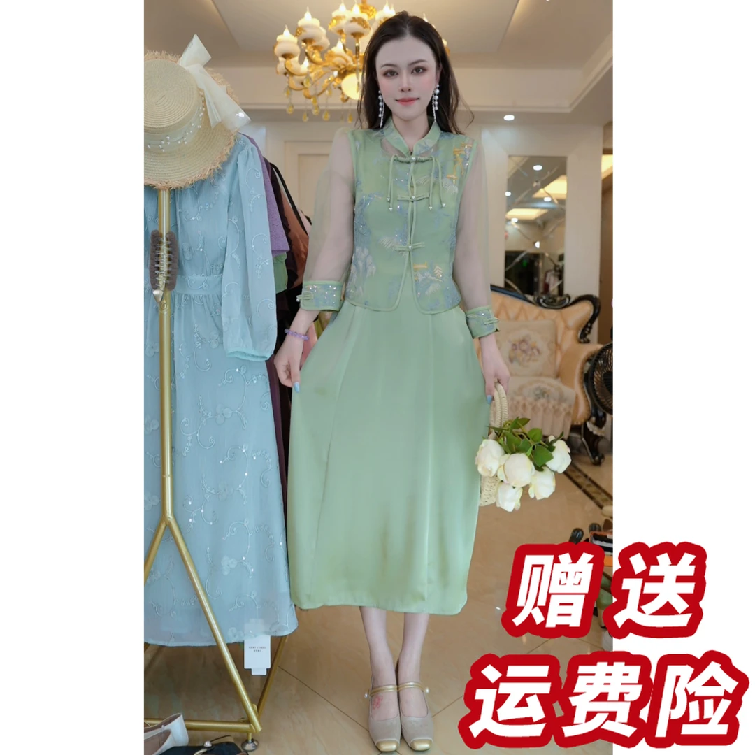 （赠送运费险）【秋水方圆】气质优雅连衣裙2025夏季新款裙子D4096