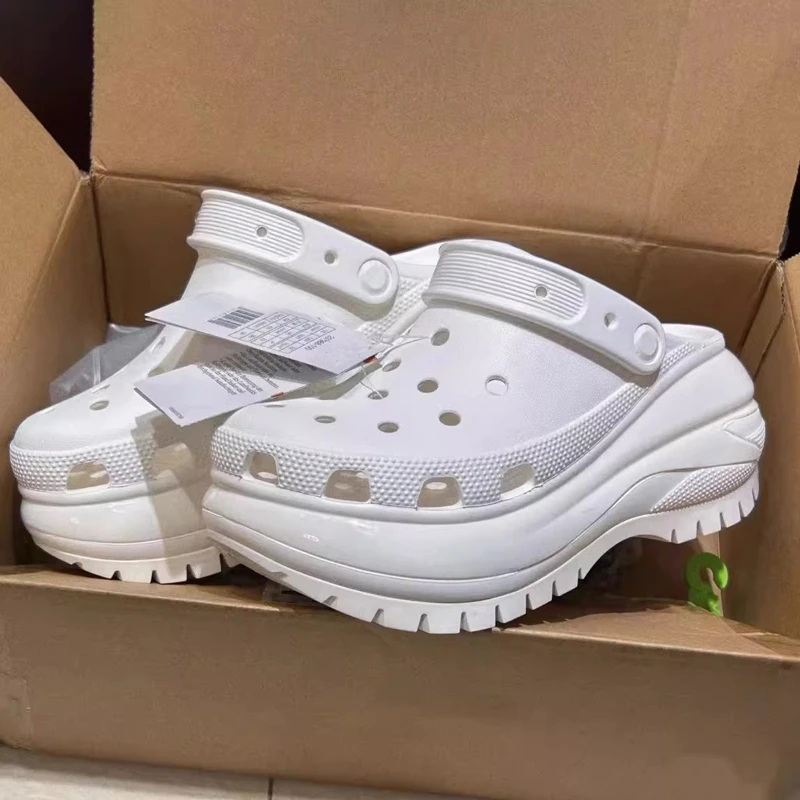 【正确版本】踩屎感光轮洞洞鞋防滑2025夏季新款厚底增高男女凉拖鞋