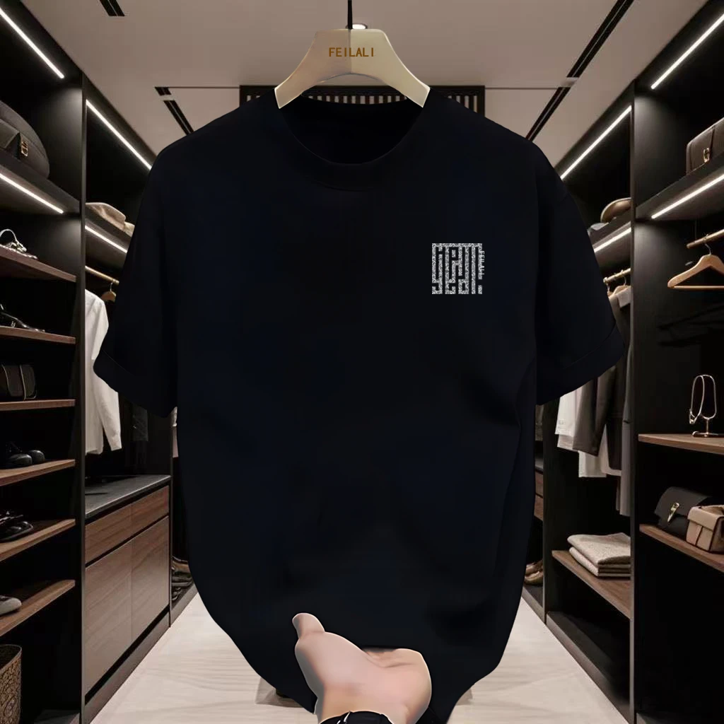 FEILALI婓鯻鲤 100%纯棉短袖t恤男夏季潮流宽松半袖百搭上衣印花t