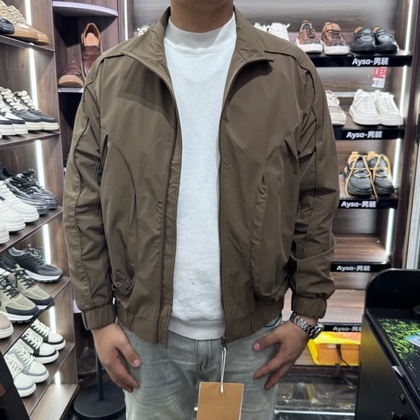 立领时尚休闲春秋男士工装拼色外套男宽松运动外套春秋夹克