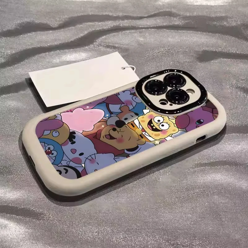 发光海绵宝宝适用于iPhone16promax手机壳苹果15plus可爱卡通14女