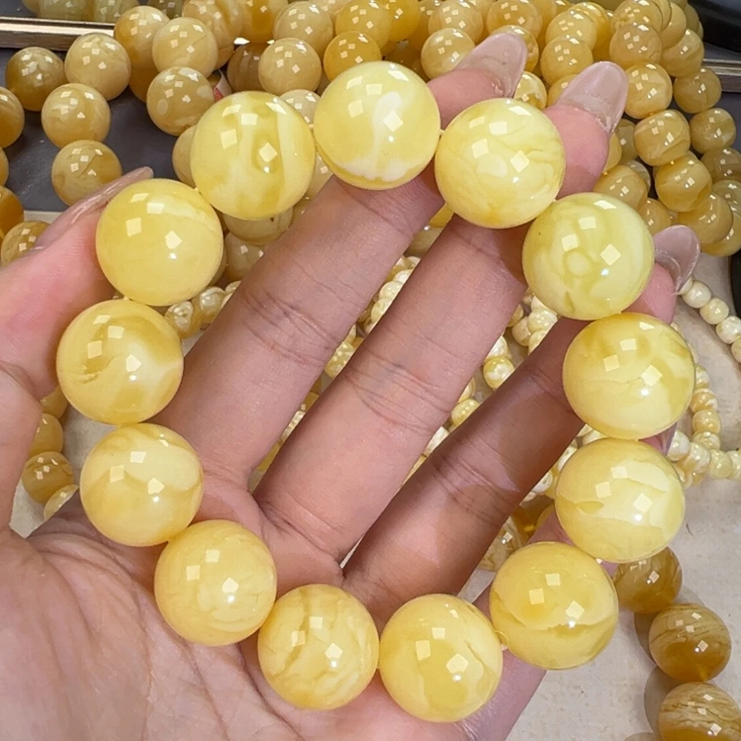 手链琥珀未镶嵌40.5白蜡妖花