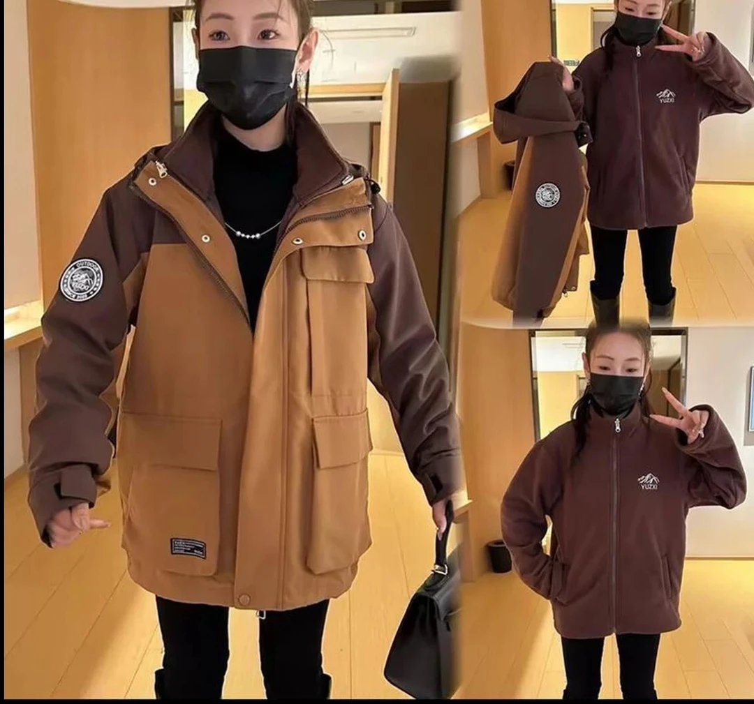 1589韩版三合一女士登山服冬季新款