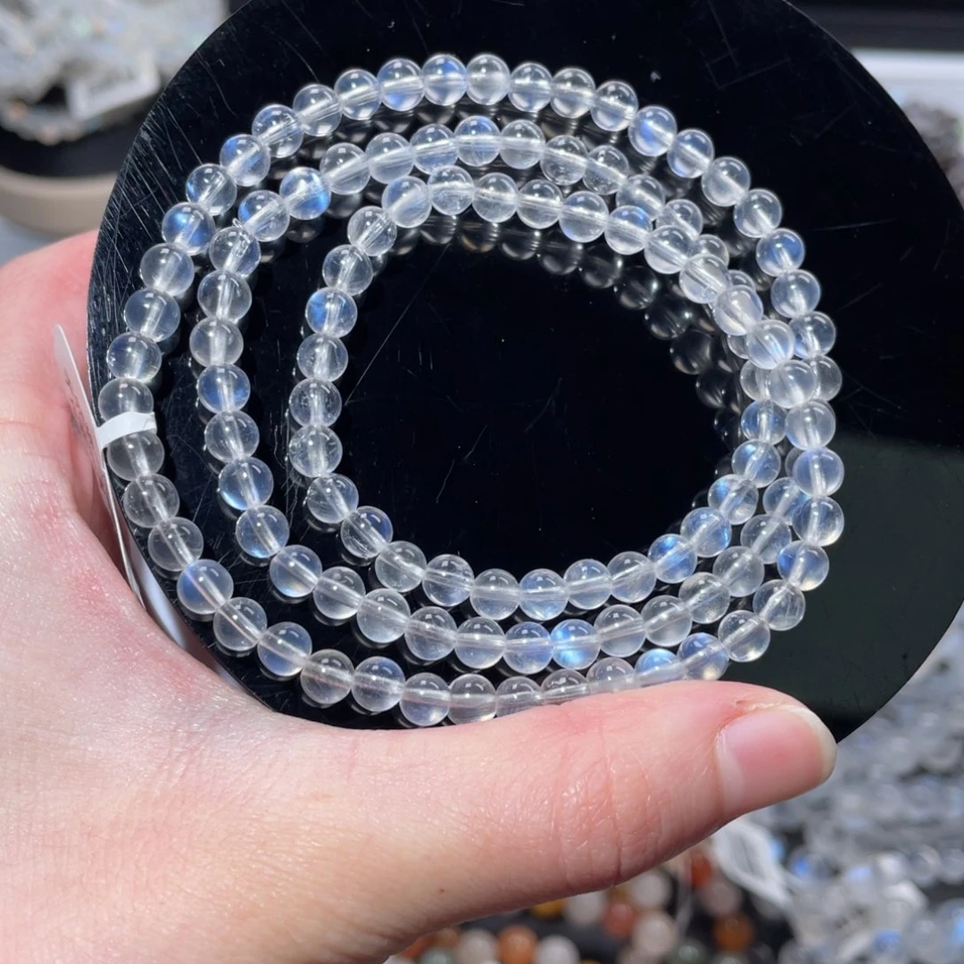 未镶嵌长石手链多圈蓝月光5mm