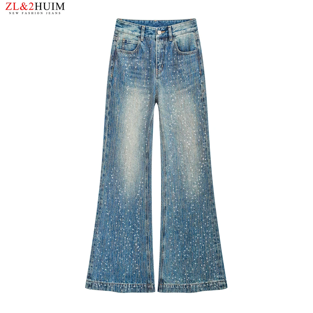 筒叭牛仔裤女高腰宽松百搭2025夏季新款修身遮肉显瘦喇叭马蹄裤