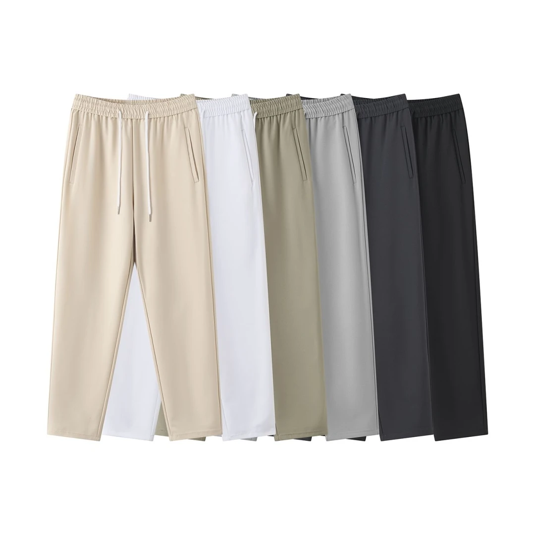 2025新款宽松休闲裤男韩版潮流百搭裤子顺滑春季坠感阔腿拖地长裤